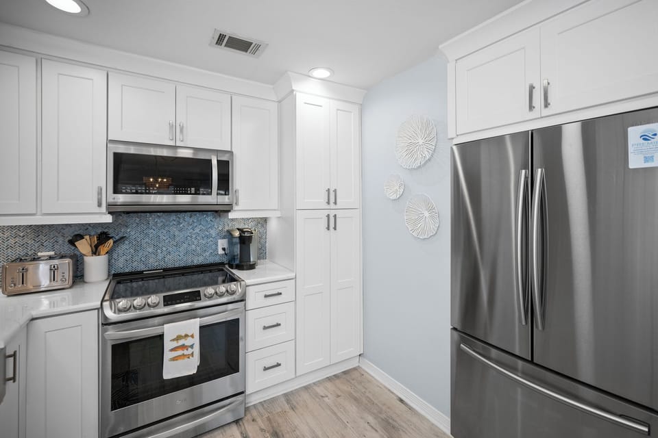 All stainless steel appliances.