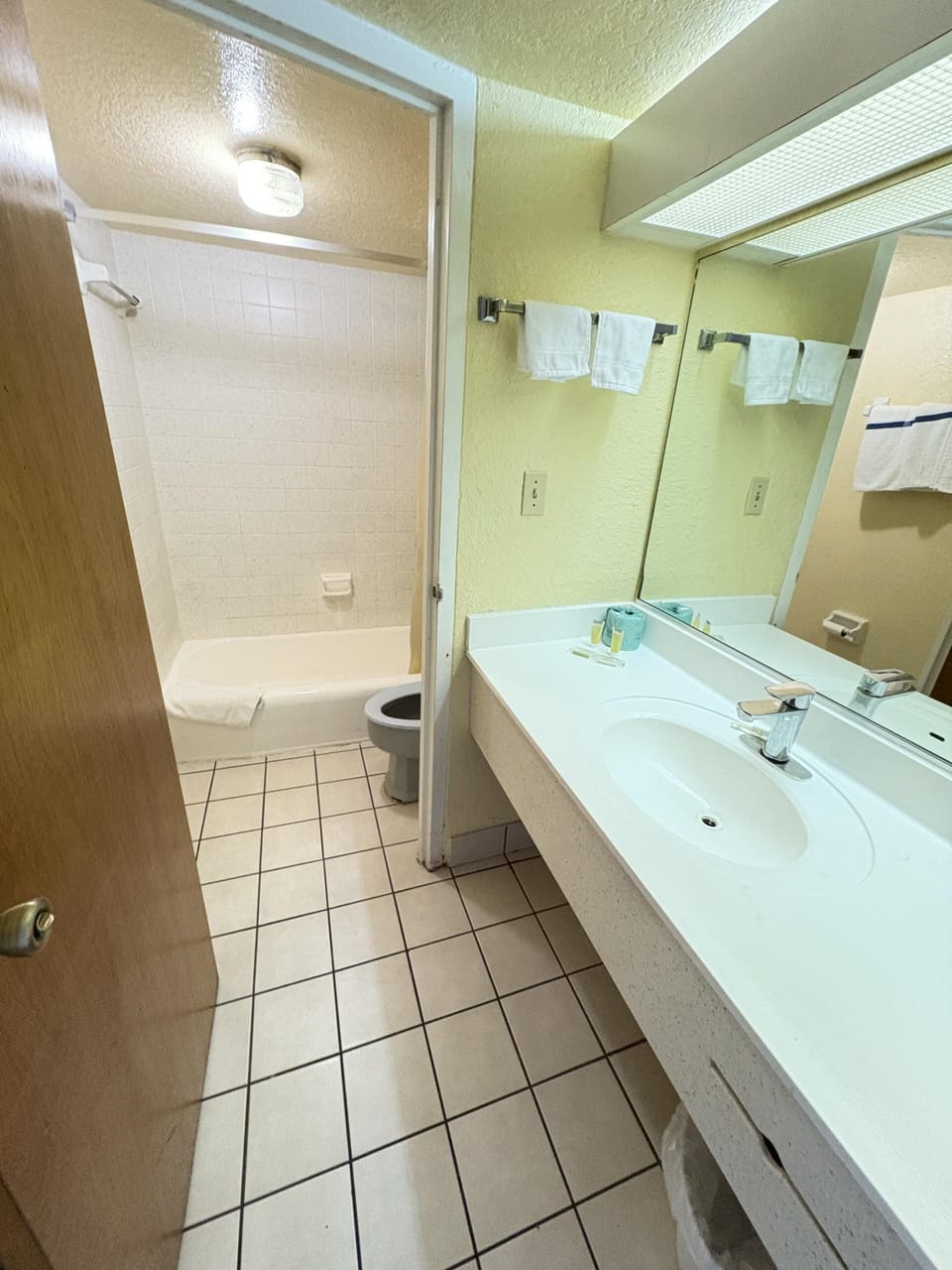 Towels, soap, shampoo, toilet paper