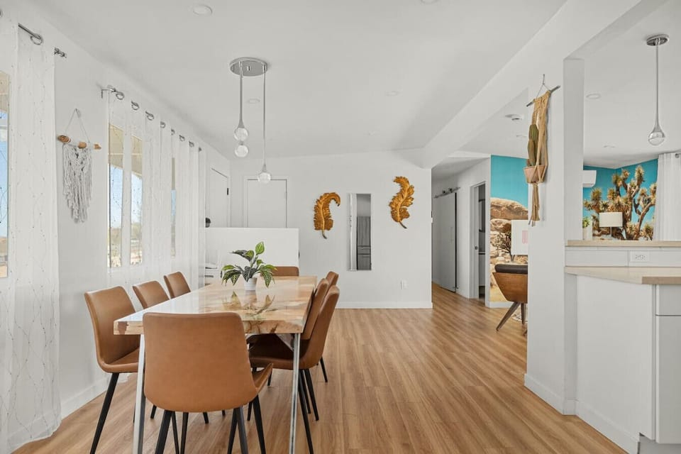 Spacious dining table.