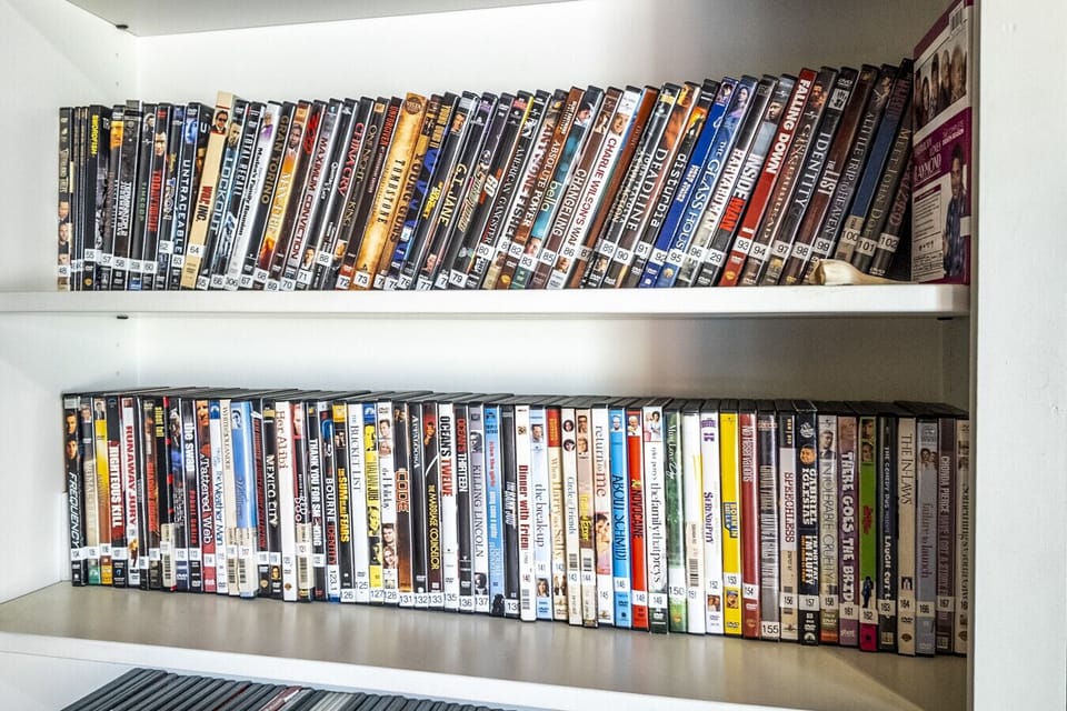 DVD collection for cozy movie nights in.