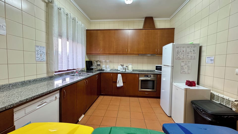 Shared fridge, microwave, coffee/tea maker, toaster