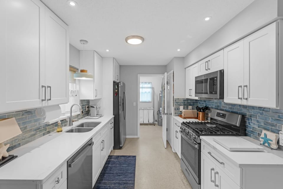 Modern, fully equipped kitchen has everything you need for home cooking