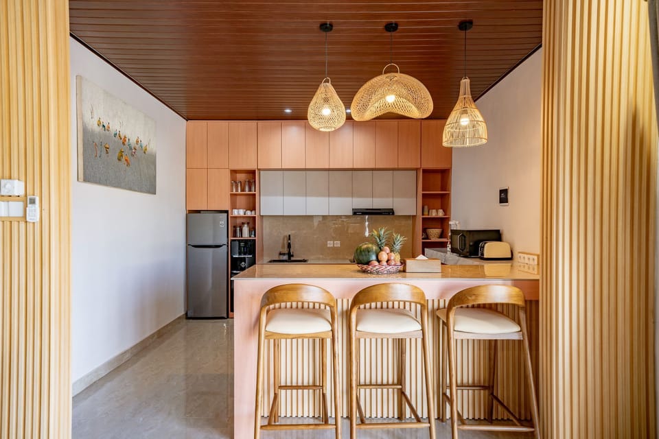 Deluxe Villa, 2 Bedrooms, Patio, Pool View | Private kitchen | Microwave, stovetop, electric kettle, cookware/dishes/utensils