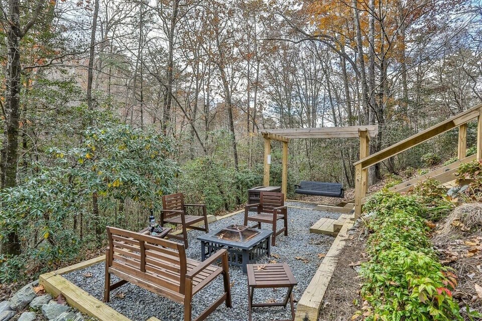 Fire pit and swing area