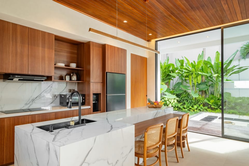 Luxury Villa, 4 Bedrooms, Patio, Pool View | Private kitchen | Fridge, microwave, stovetop, electric kettle