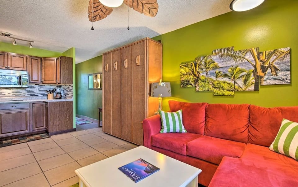 Panoramic Studio, Ocean View | Living area | 55-inch LCD TV with cable channels, TV
