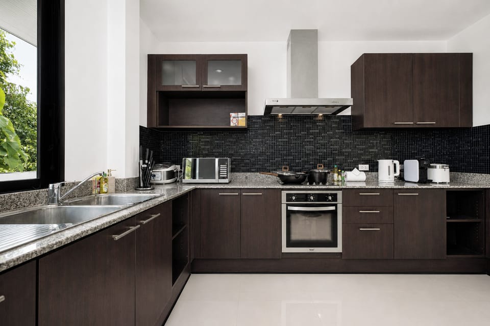 Design Villa, 3 Bedrooms, Pool View | Private kitchen | Electric kettle