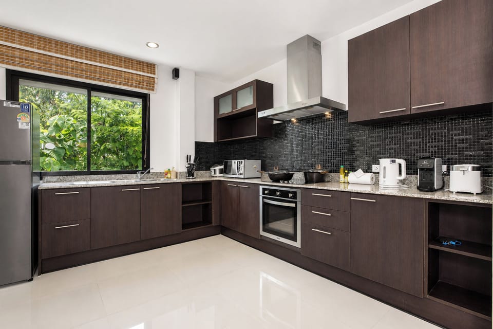 Design Villa, 3 Bedrooms, Pool View | Private kitchen | Electric kettle