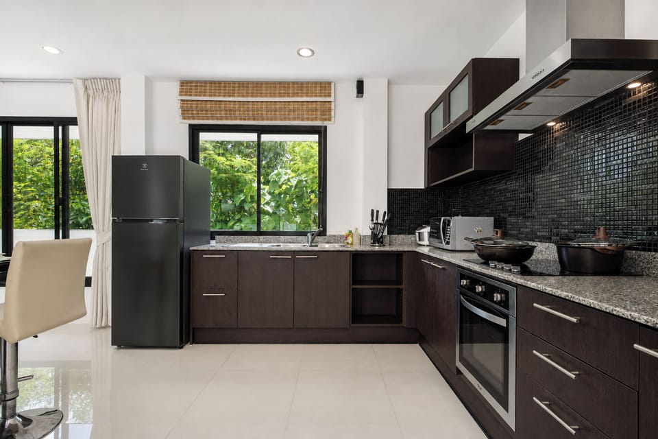 Design Villa, 3 Bedrooms, Pool View | Private kitchen | Electric kettle
