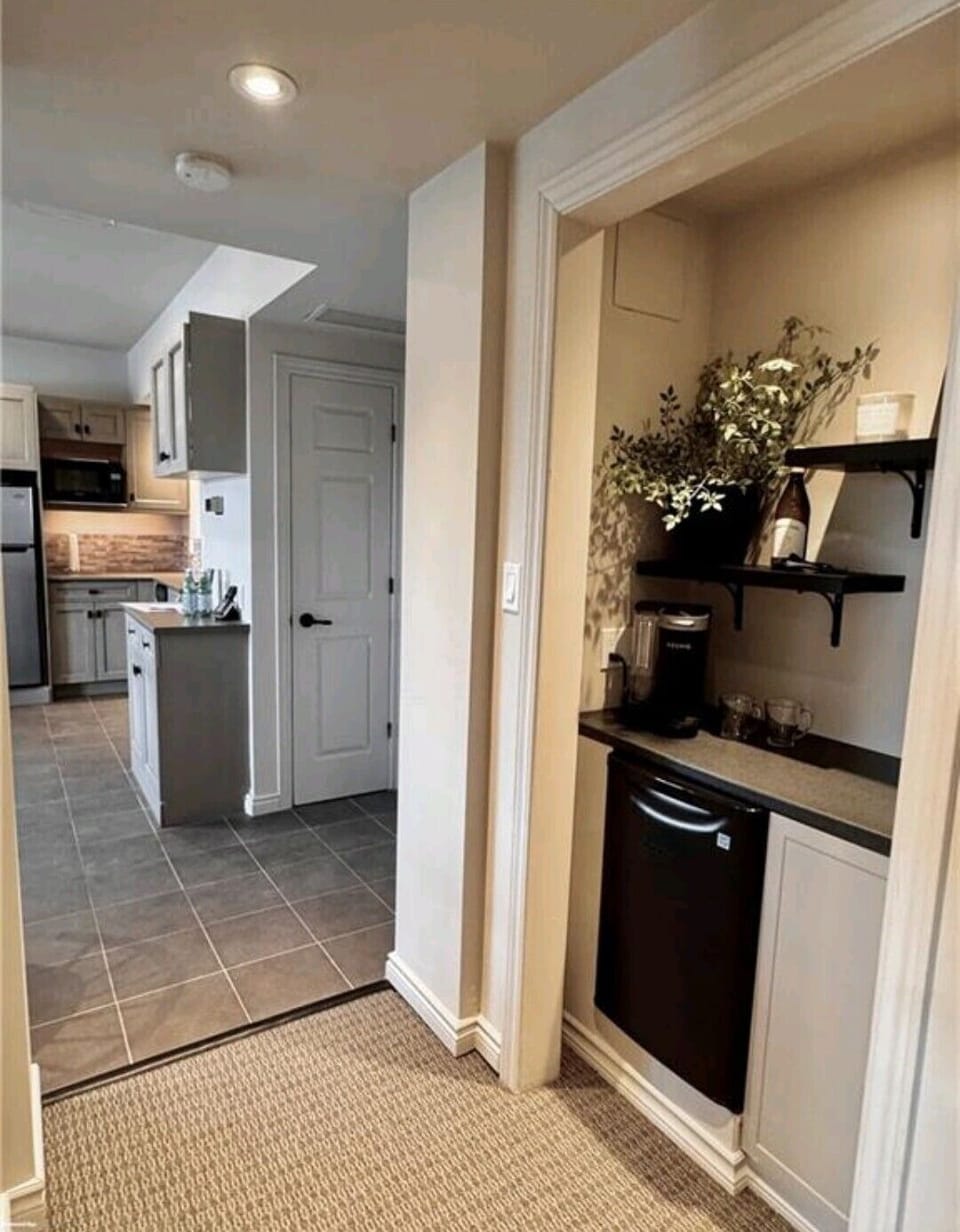 Coffee station and hallway