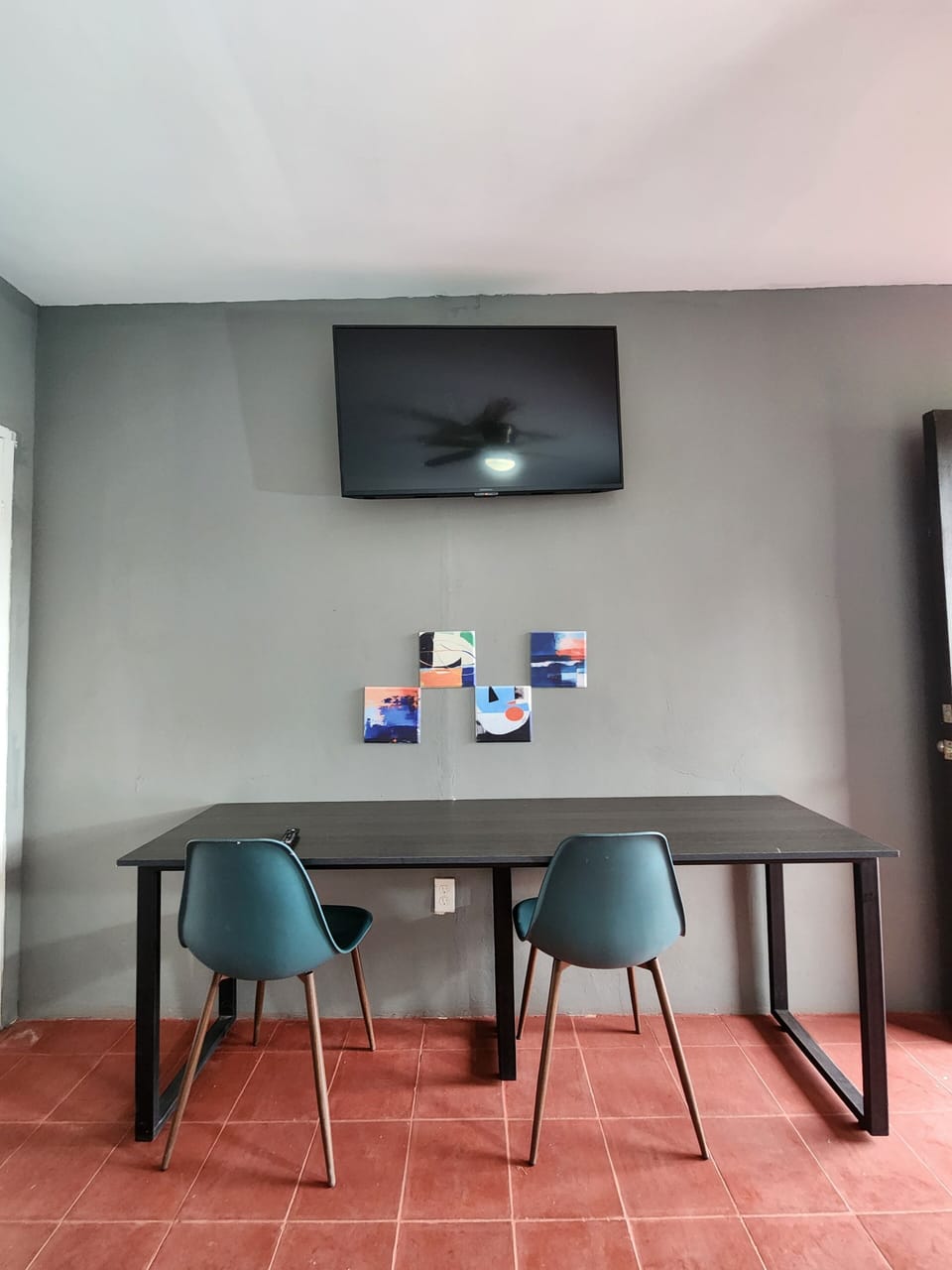 Desk, laptop workspace, iron/ironing board (on request), WiFi (free)