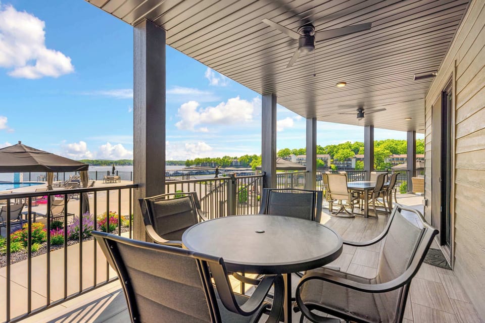Wrap around deck with outdoor seating, grill, and fire pit 