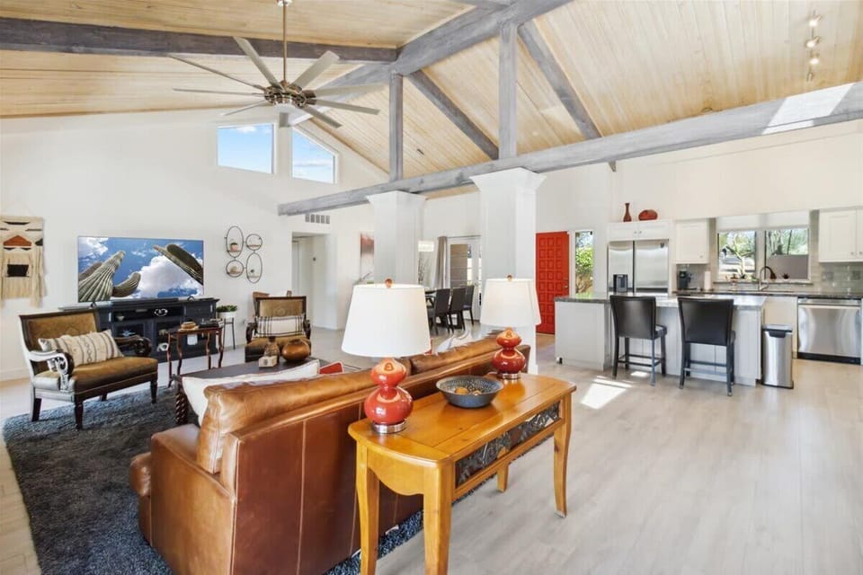 Bright, open layout blending modern comfort with rustic elegance.
