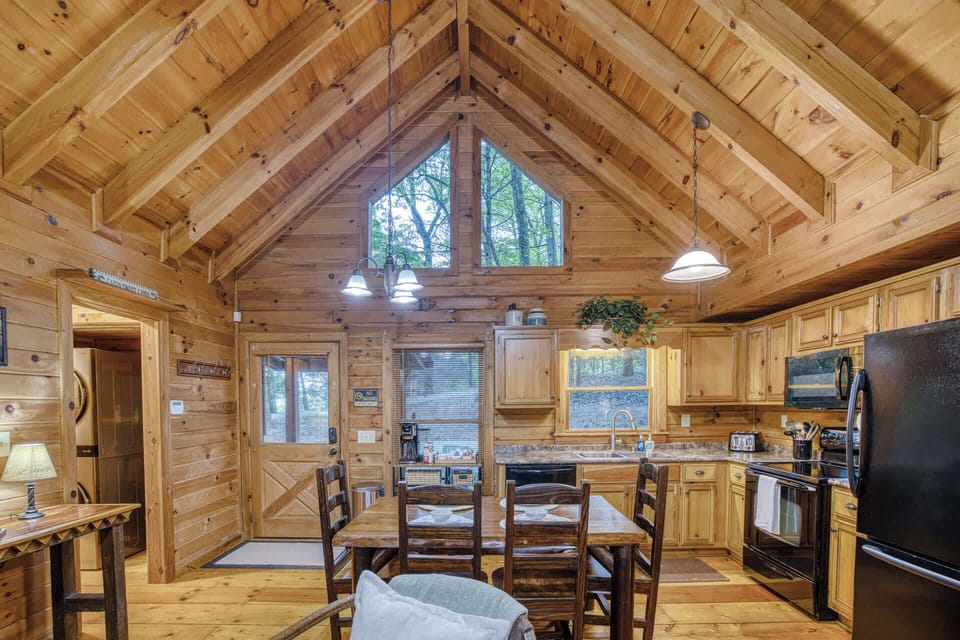 Vaulted ceiling and open