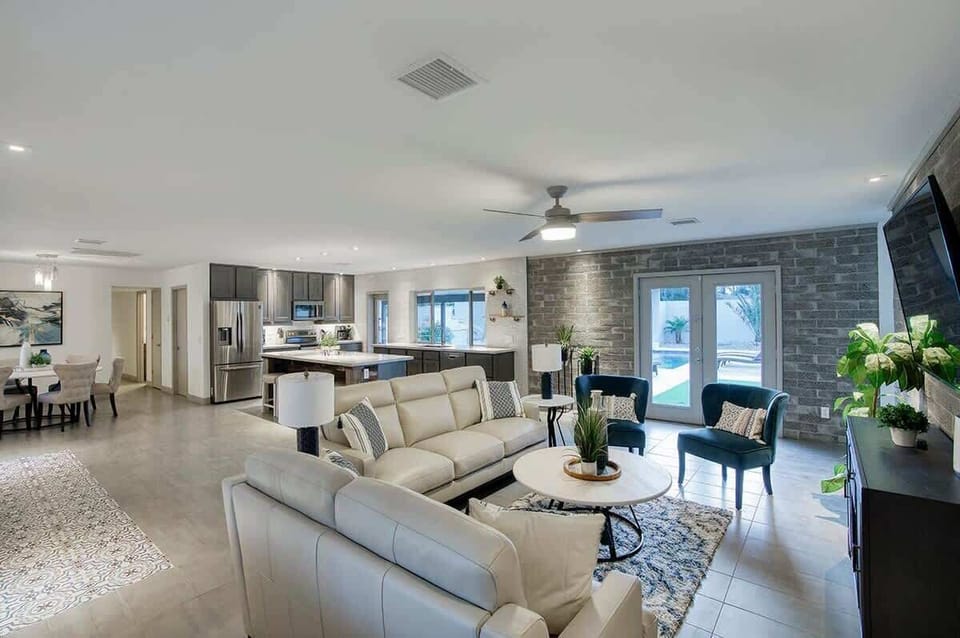 Relax and Enjoy Scenic Views from the Contemporary Living Area  
