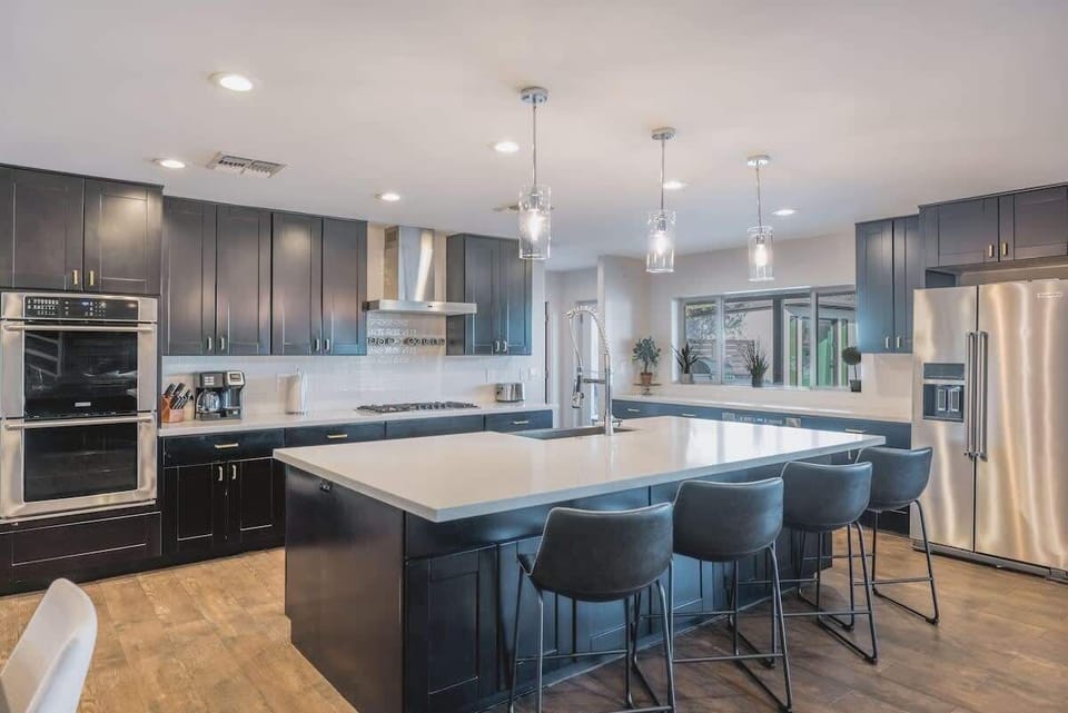 Craft vibrant memories around this kitchen's expansive culinary hub.