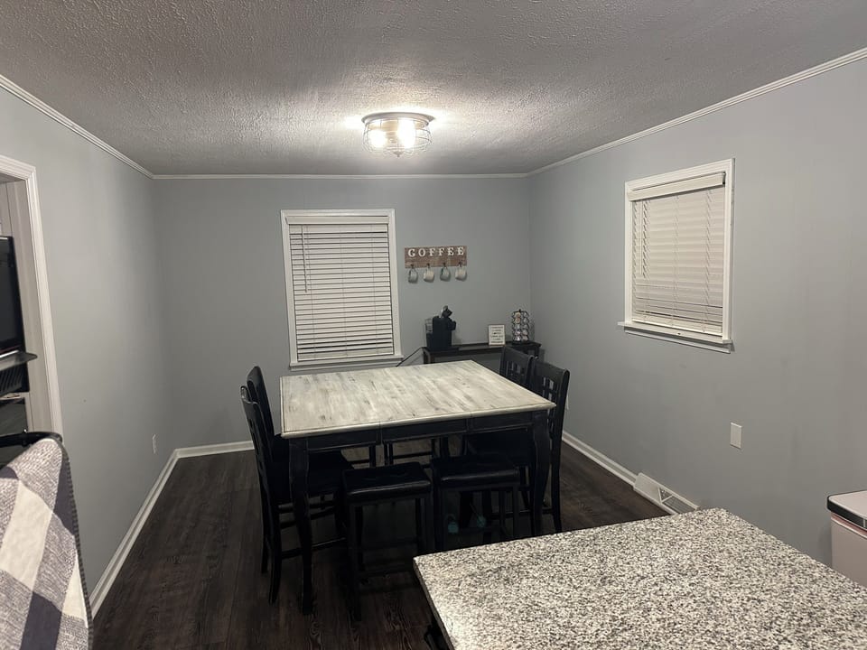 Table that seats 8 with coffee station