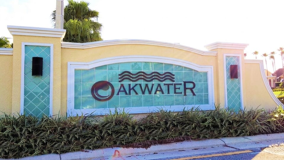 Oakwater Resort entrance sign, marking your vacation destination