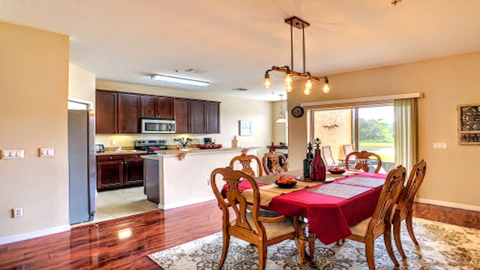 Dine your home cooked meal in our dining area