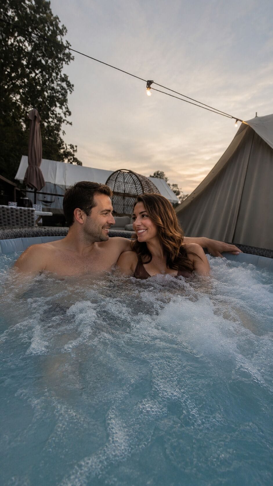 Outdoor spa tub