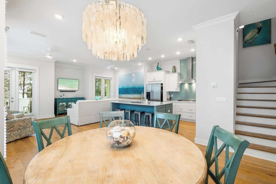 Dining room table features seating for 6.