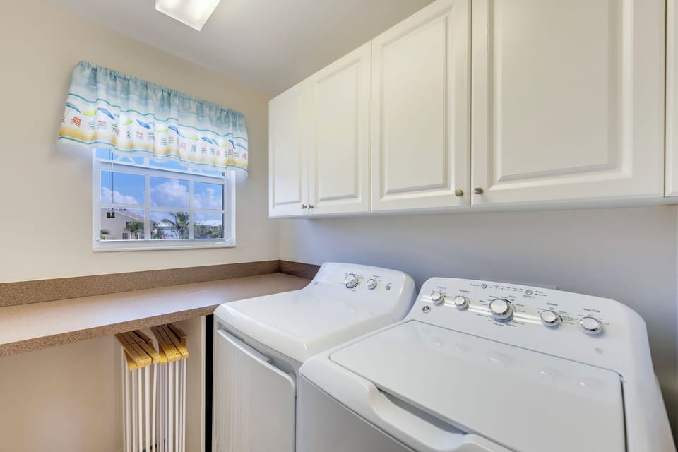 Your dedicated laundry room features modern appliances to keep your vacation wardrobe fresh and ready.