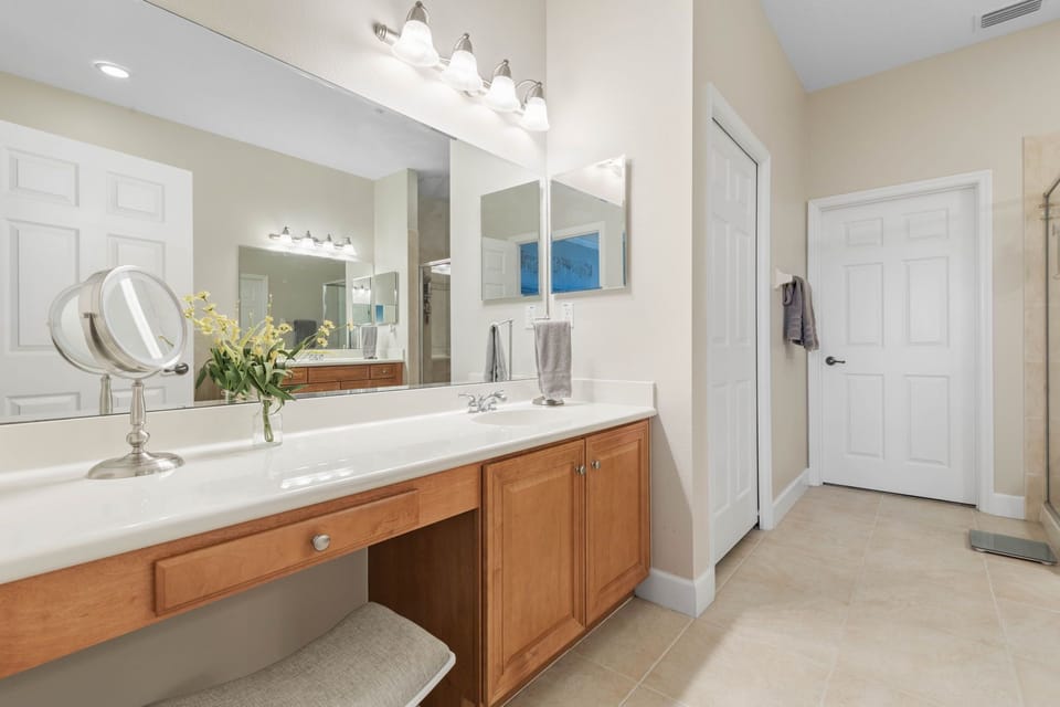 Master Ensuite with Dual Vanities, Soaking Tub and Separate Shower.