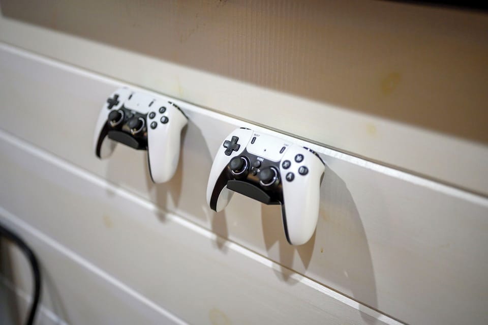 Game night ready! Enjoy our game console for hours of fun 🎮