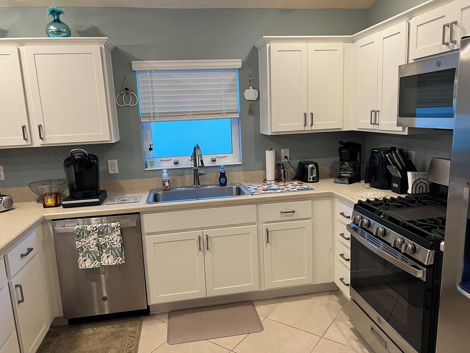 Fully stocked kitchen with popular appliances