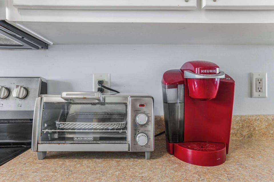 Toaster and Keurig in kitchen