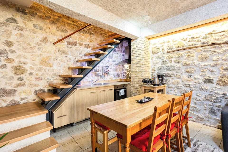 Rustic Staircase Leading to the Upper Loft Bedroom