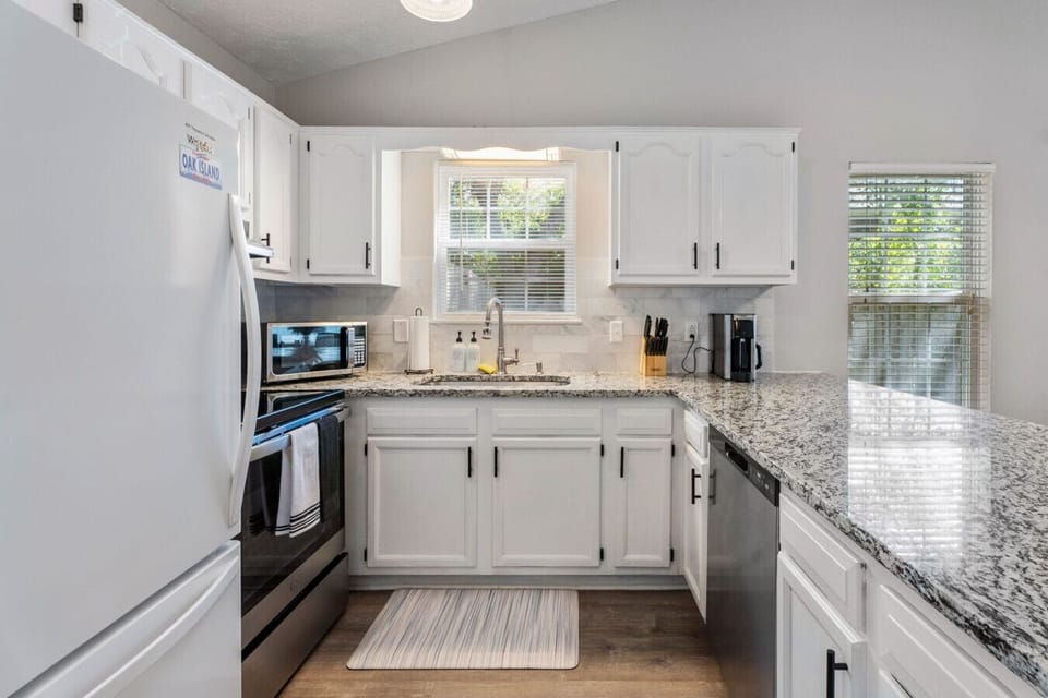 Fully stocked kitchen with everything you need to enjoy a home cooked meal.