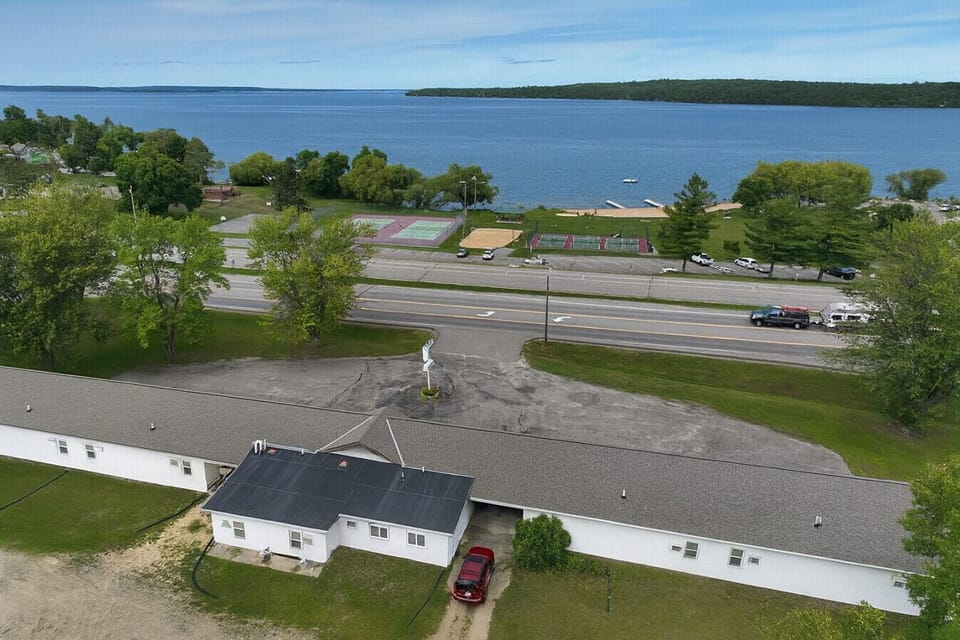 A serene location surrounded by nature, trails, and lake life.