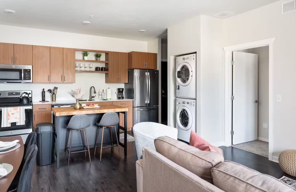Convenient in-unit laundry makes longer stays effortless and easy.