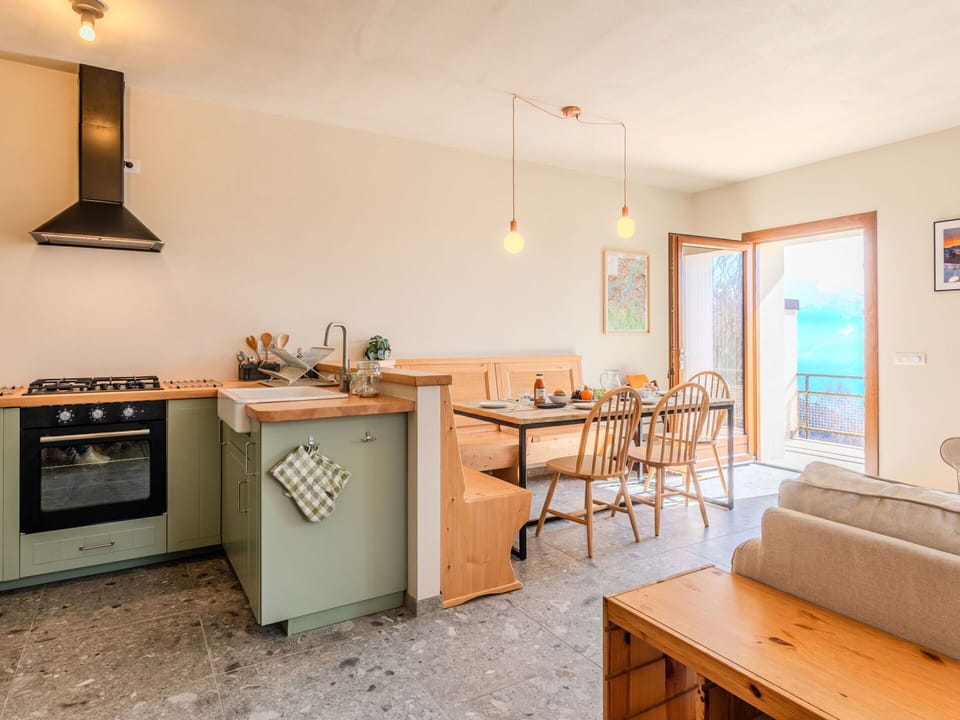 Furniture, Apartment, Chair, Wood Stain, Paint, Kitchen & Dining Room Table, Kitchen, Countertop, Major Appliance