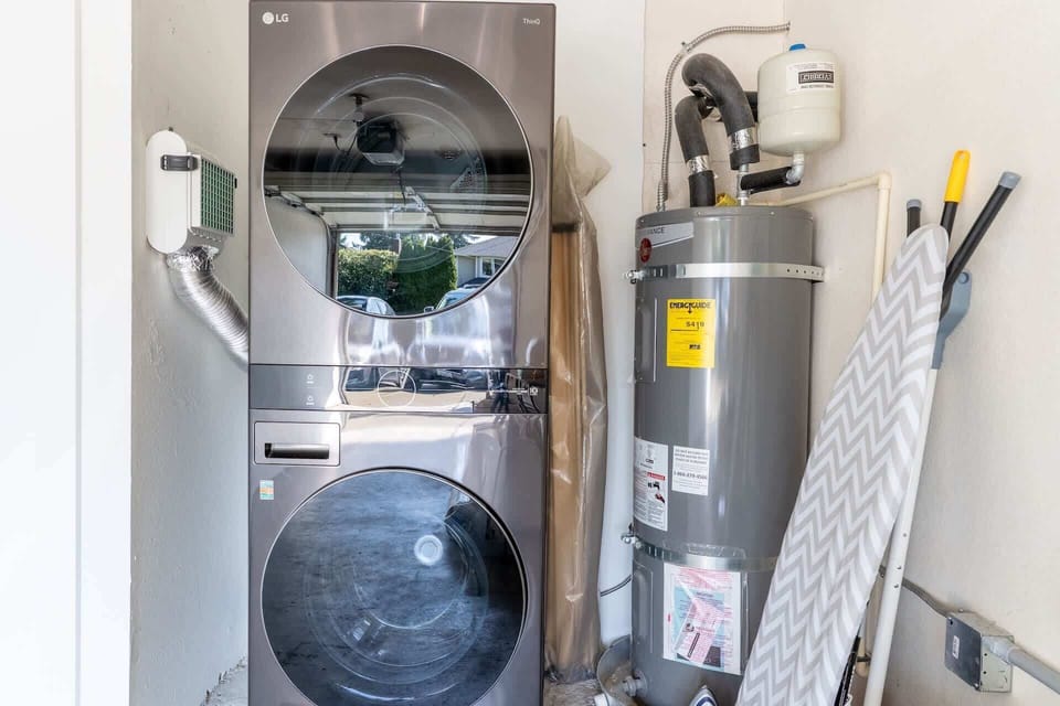 There's a washer and dryer on-site, making laundry day easy and accessible.