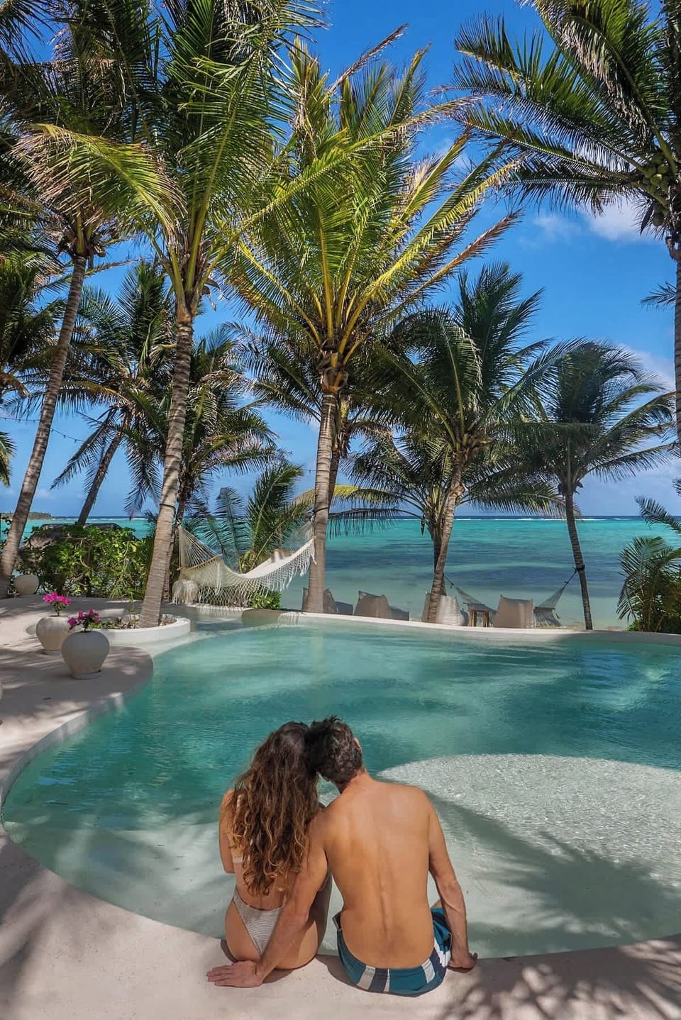 Relax in your private pool while admiring breathtaking beach views.