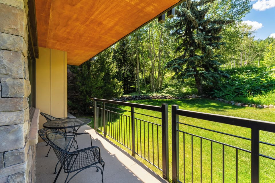 All of our patios have a seating area and gas grills