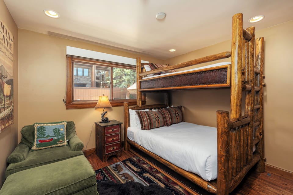Queen Bed with a Twin Bunk Above