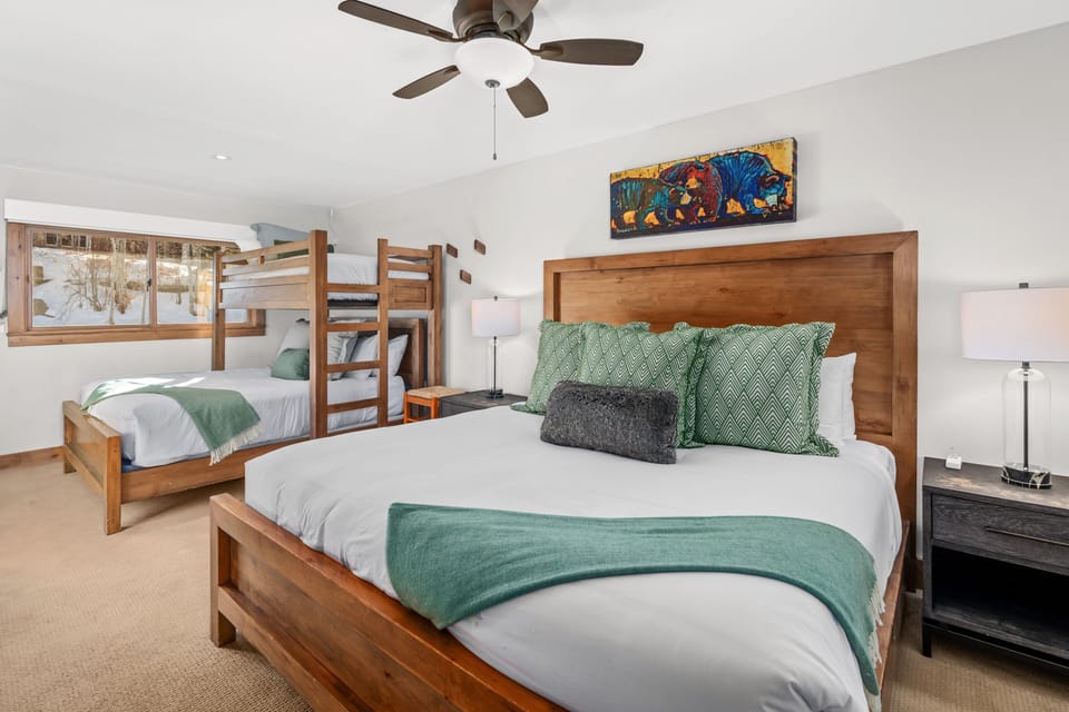 King Bed and a Queen Bed with a Twin Bunk above