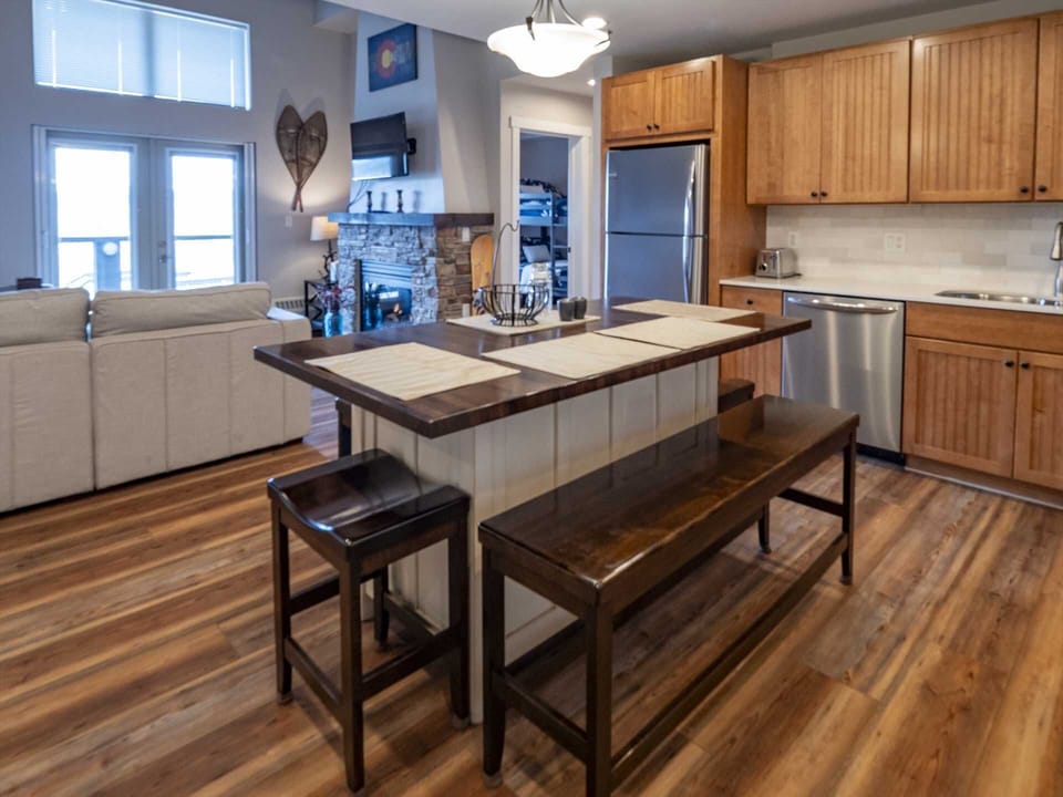 Dining room and kitchen