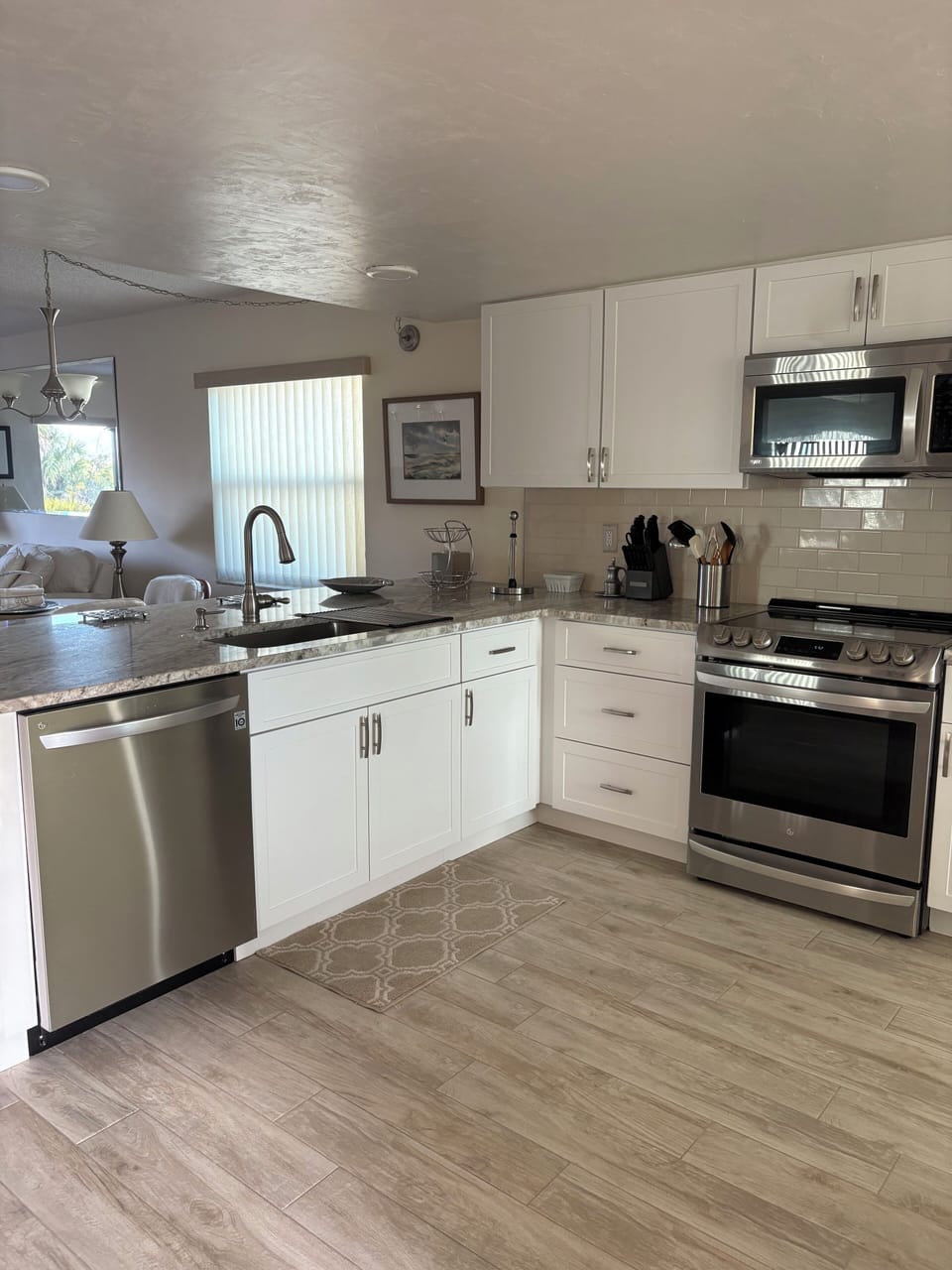 Brand new kitchen with stainless steel appliances