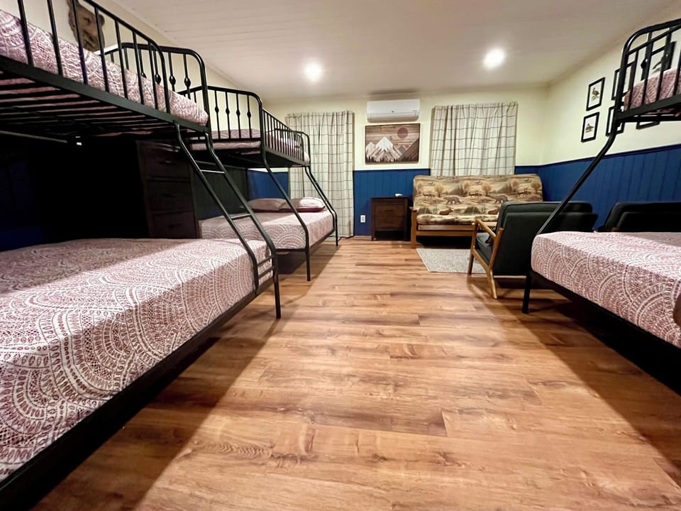 Bunk Room - 3 Twin over Full, a full size futon & seating area.  Lake view, A/C.