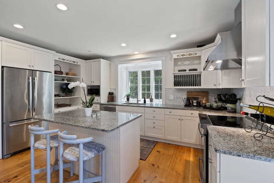 our chef's kitchen provides for a simple breakfast to elaborate dinners