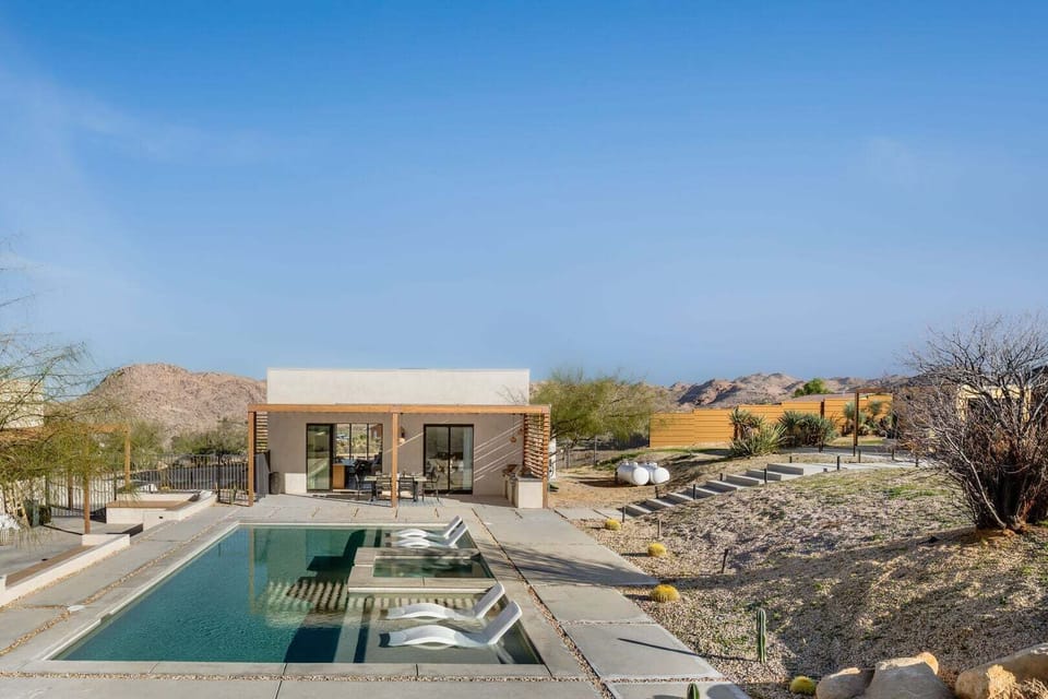 Casita with stairs to the sauna and plunge tub. (cold plunge - non-operational)