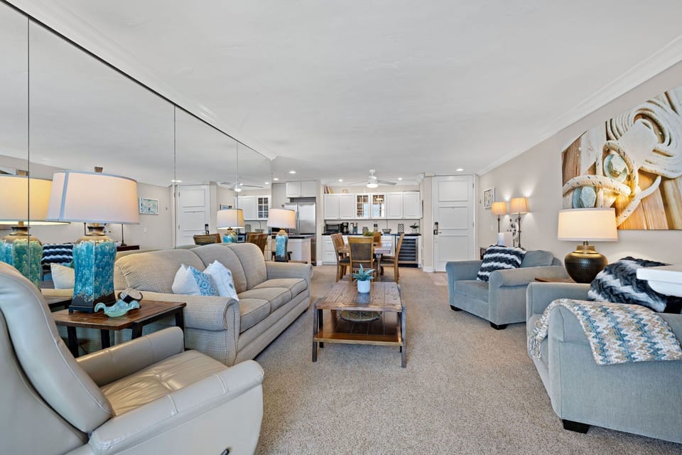 Comfortable seating in the living room for the whole crew!
