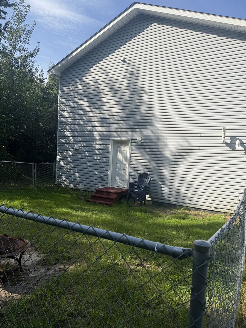 fenced back yard