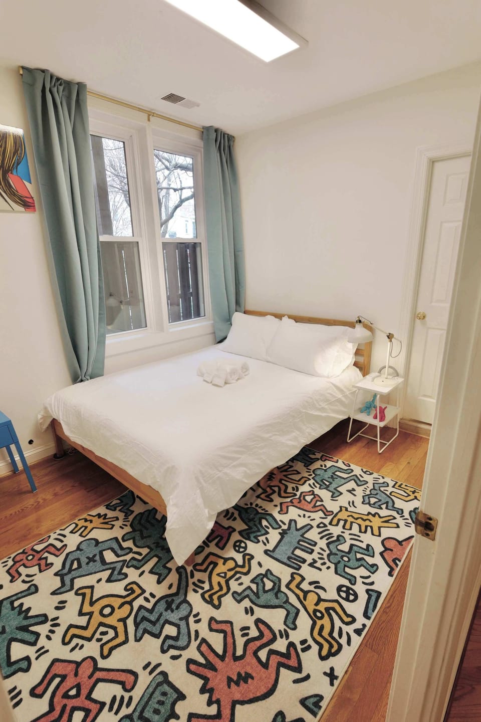 Our first bedroom has a a comfortable queen sized bed, perfect after a day of adventure! 