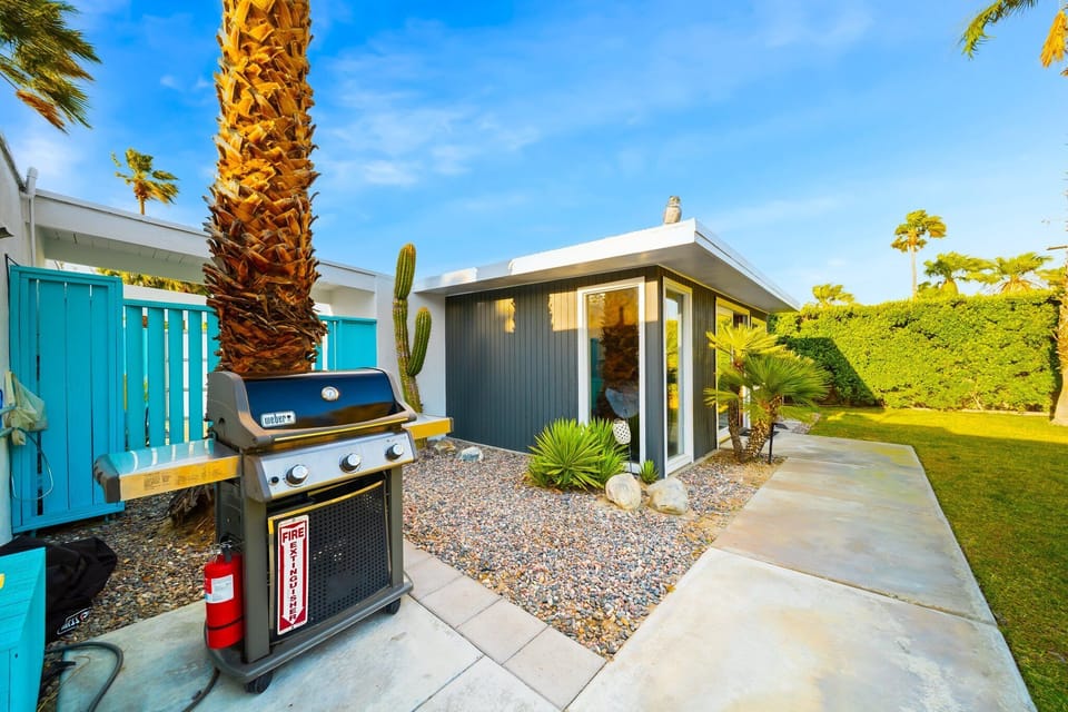 Outdoor BBQ grill setup, ideal for cookouts and enjoying meals under the open sky.