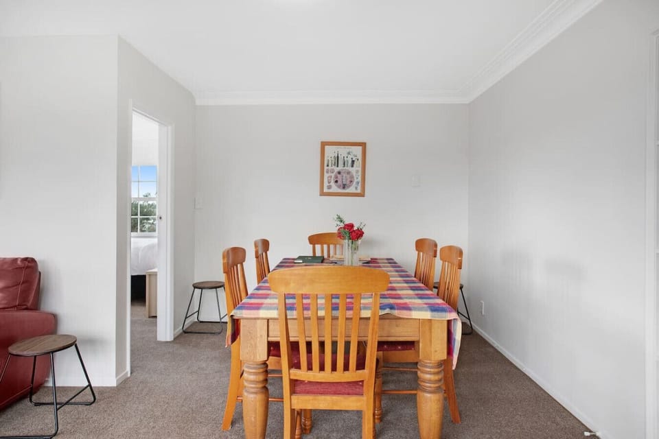 The dining room table is a great place to eat together, play games or do a jigsaw puzzle.